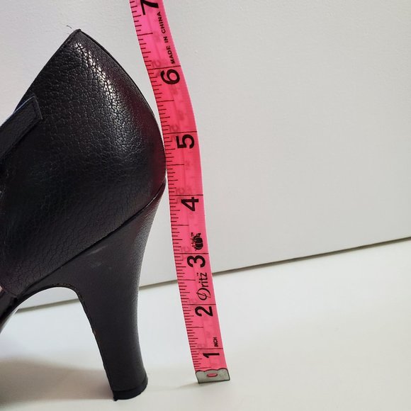 Nanette Lepore platform black bow heels shoes 8.5 y2k boho - Picture 4 of 6